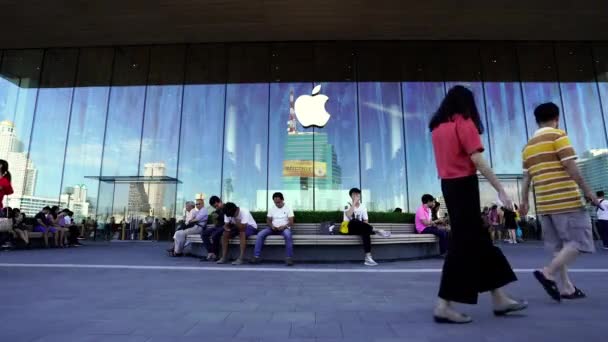 Bangkok Thaïlande Juil 2019 Apple Store Iconsiam Avec Une Foule — Video
