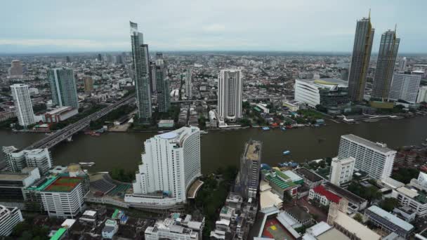 Kilátás Bangkok Város Chao Phraya Folyó Thaiföld — Stock videók