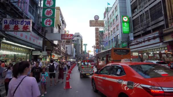 Bangkok Thailandia Agosto 2020 Pieno Persone Sulla Strada Yaowarat Dopo — Video Stock