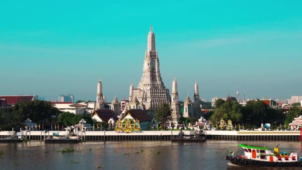 Wat Arun Temple Chao Phraya River Bangkok Thailand — Vídeo de Stock