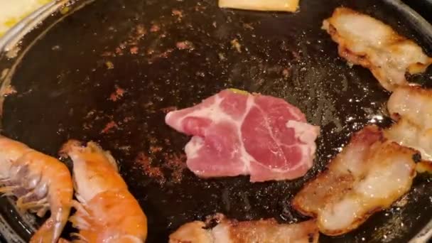 Koreanischer Schweinegrill Restaurant — Stockvideo