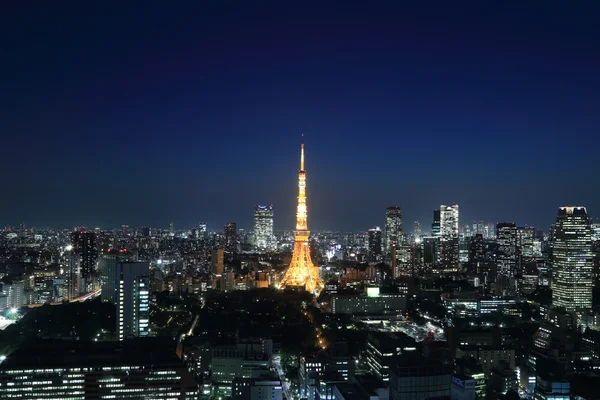 Tokyo stadsbild på natten, japan — Stockfoto