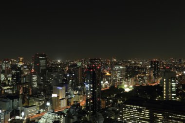 Geceleri Tokyo şehri manzarası 