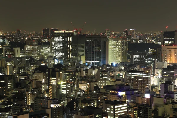 Τοπίο πόλεων tokyo τη νύχτα — Φωτογραφία Αρχείου