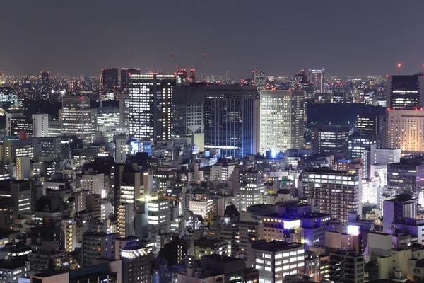 Τοπίο πόλεων tokyo τη νύχτα — Φωτογραφία Αρχείου