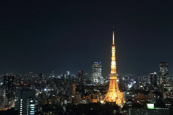 Toppsikt over Tokyo by om natten – stockfoto