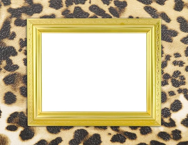 Tom gyllene ram med leopard konsistens — Stockfoto