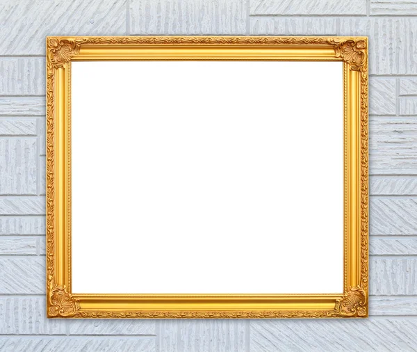 Lege gouden frame op moderne muur — Stockfoto