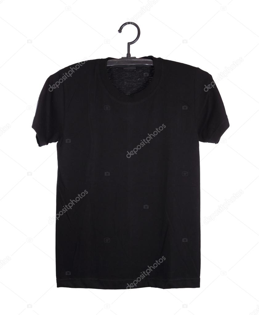 t-shirt on hanger isolated on white
