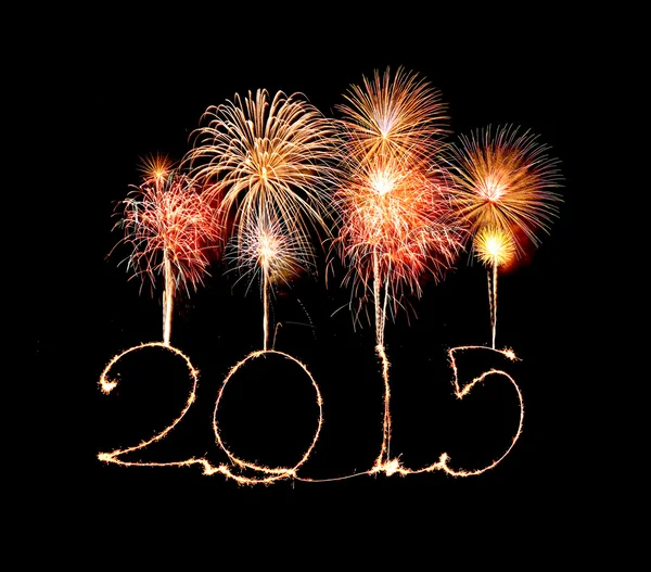 Mutlu yeni yıl - 2015 yapılmış bir maytap — Stok fotoğraf