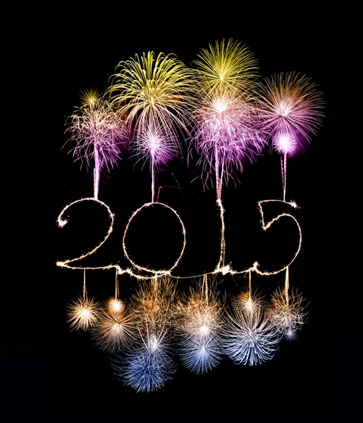 Happy New Year - 2015 made a sparkler — Stock Photo, Image