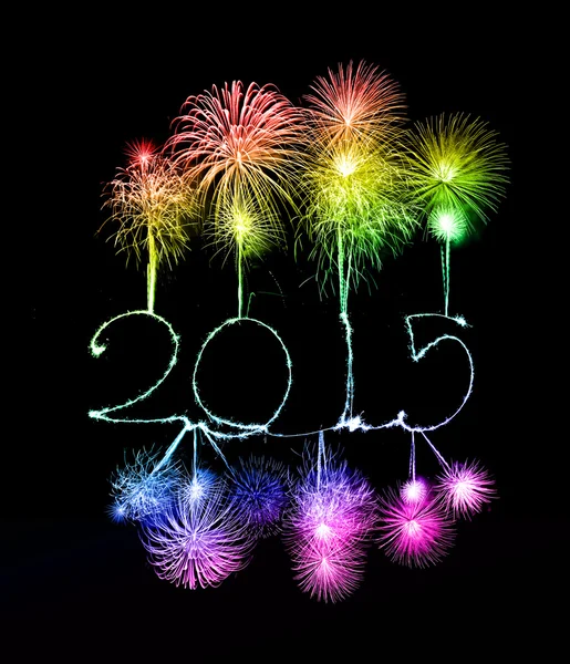 Happy New Year - 2015 made a sparkler — Stock Photo, Image
