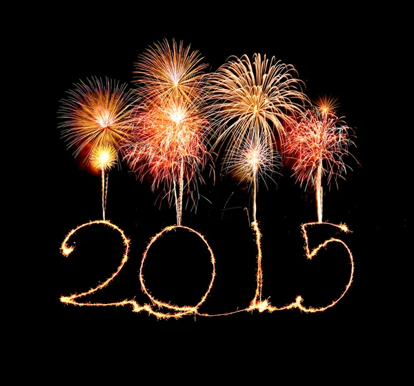 Happy New Year - 2015 made a sparkler — Stock Photo, Image