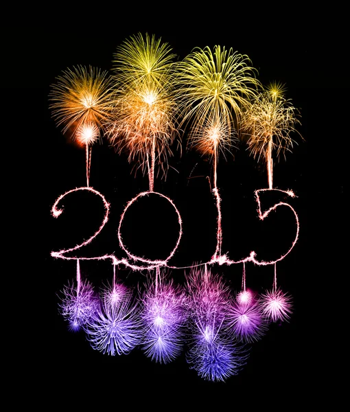 Happy New Year - 2015 made a sparkler — Stock Photo, Image