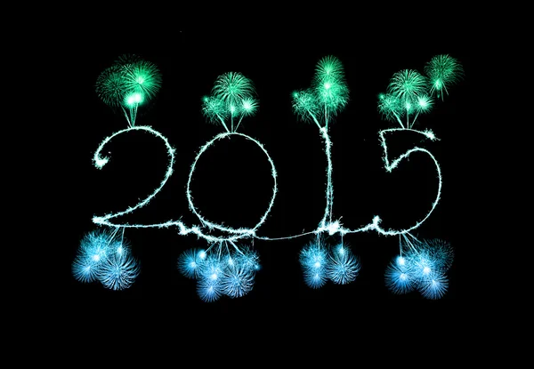 Frohes neues Jahr - 2015 machte eine Wunderkerze — Stockfoto