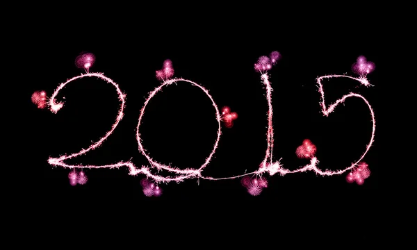 Happy New Year - 2015 made a sparkler — Stock Photo, Image