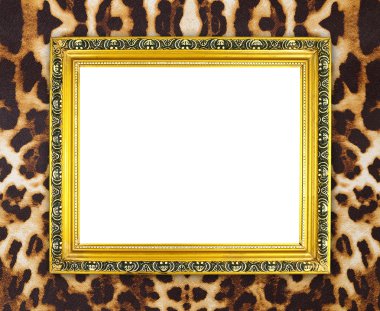 leopar dokulu boş altın çerçeve 
