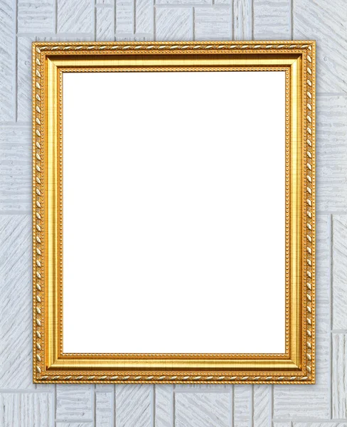 空白的金框，在现代的墙上 — 图库照片