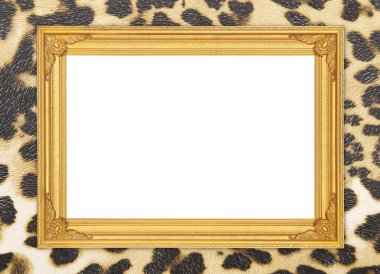 leopar dokulu boş altın çerçeve 