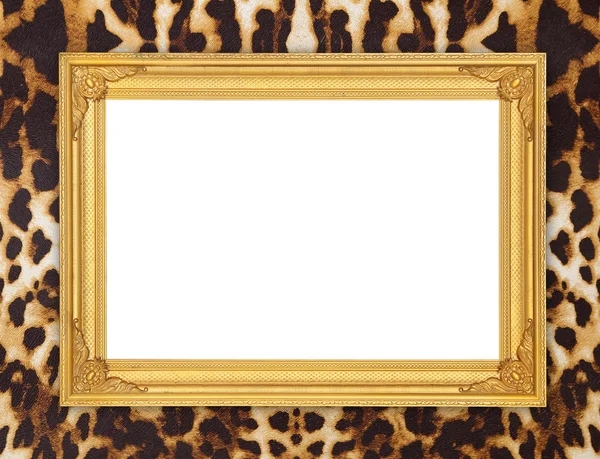 leopar dokulu boş altın çerçeve 