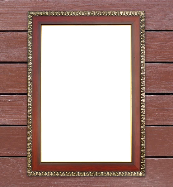 Wood frame on wood wall — Stock Photo, Image