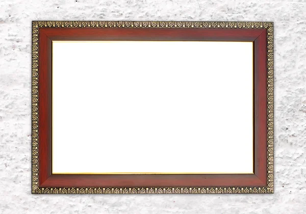 Wood frame on cement wall — Stock Photo, Image