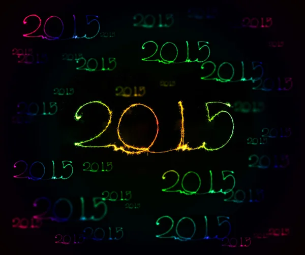 新年あけましておめでとうございます-2015年線香花火 — ストック写真