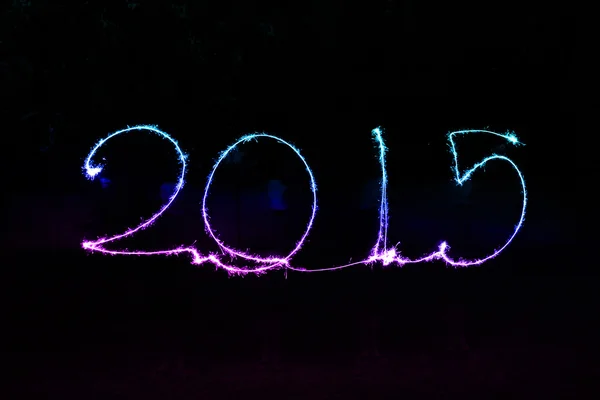 Frohes neues Jahr - Wunderkerze 2015 — Stockfoto