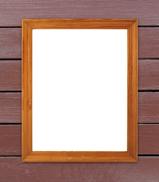 Leeg frame van hout op houten muur — Stockfoto