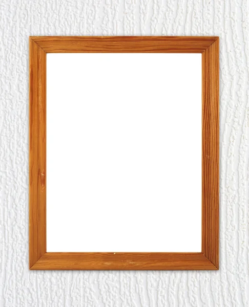 Leeg frame van hout op houten muur — Stockfoto