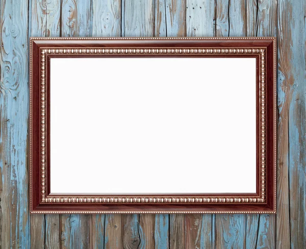 Blank wood frame on wood wall — Stock Photo, Image