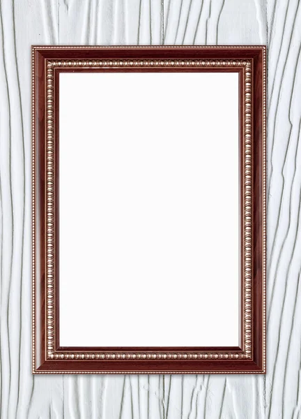 Blank wood frame on wood wall — Stock Photo, Image