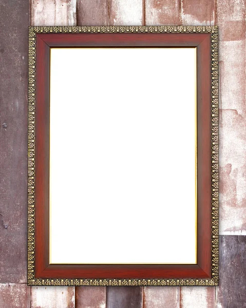 Wood frame on wood wall — Stock Photo, Image