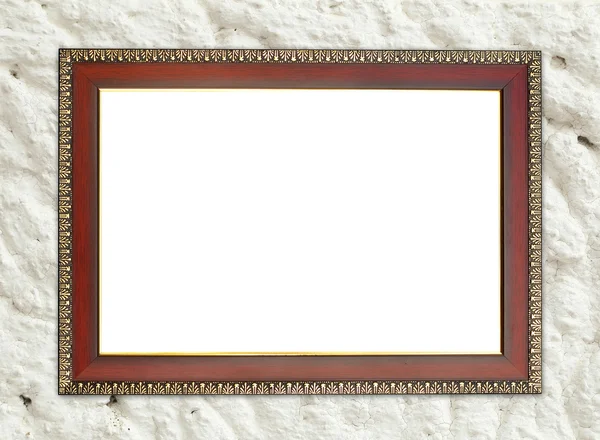 Wood frame on cement wall — Stock Photo, Image