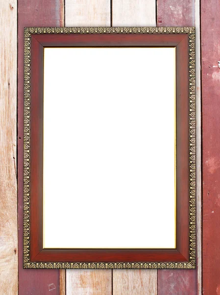 Houten frame op houten muur — Stockfoto