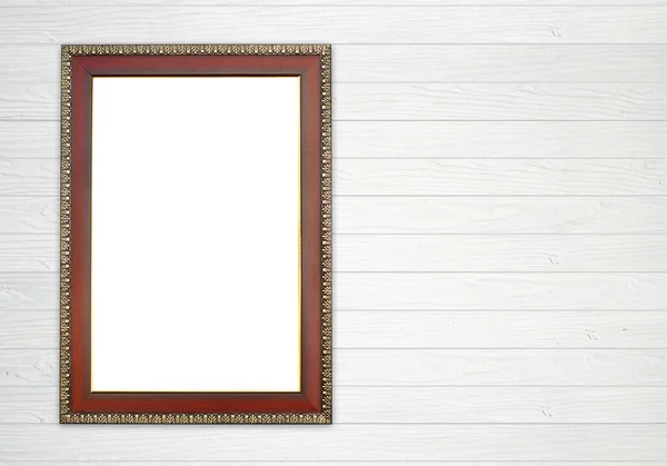 Houten frame op houten muur — Stockfoto