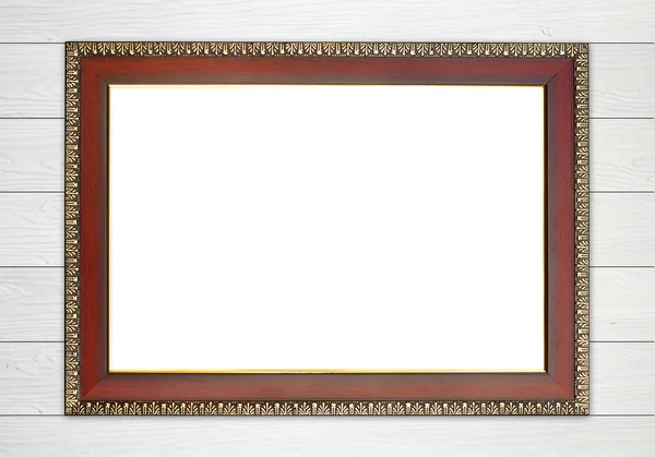 Houten frame op houten muur — Stockfoto