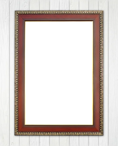 Houten frame op houten muur — Stockfoto