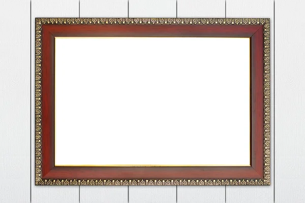 Houten frame op houten muur — Stockfoto