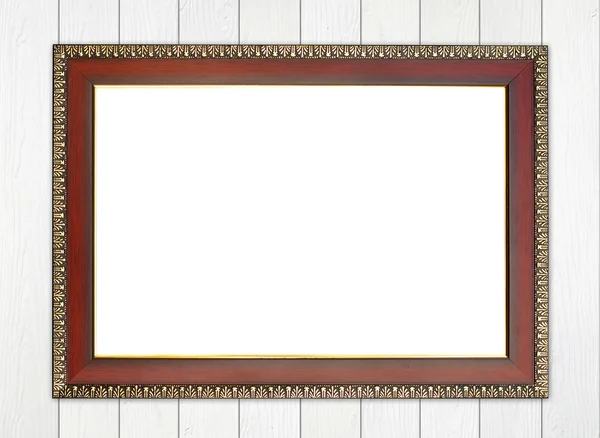 Wood frame on wood wall — Stock Photo, Image