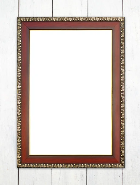 Wood frame on wood wall — Stock Photo, Image