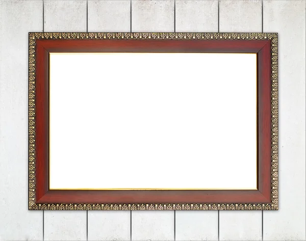 Houten frame op houten muur — Stockfoto