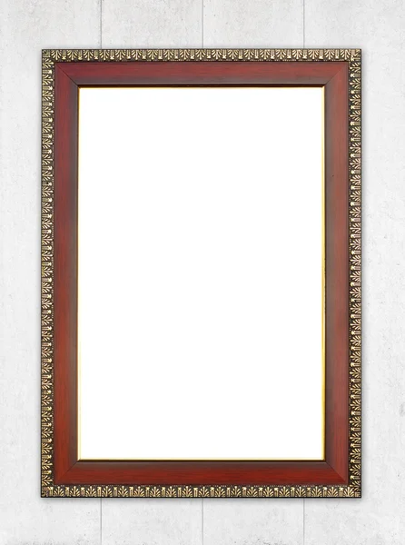 Wood frame on wood wall — Stock Photo, Image