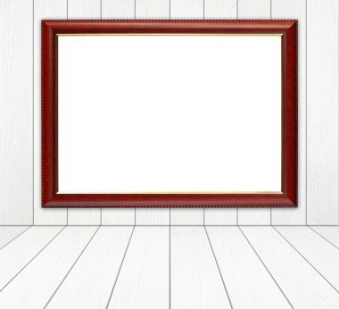 Beyaz ahşap duvar ve ahşap zemin adam odada ahşap çerçeve