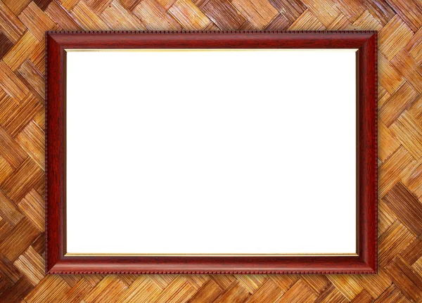 Dřevěný rám na zeď bambus — Stock fotografie