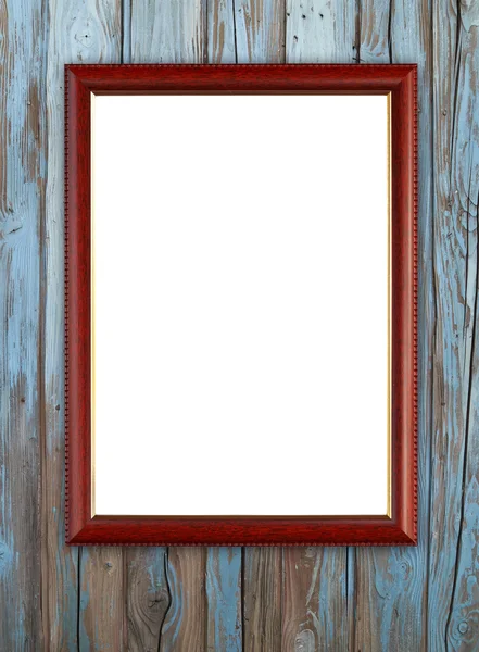 Houten frame op houten muur — Stockfoto