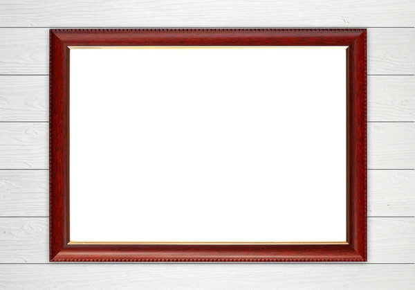 Houten frame op houten muur — Stockfoto