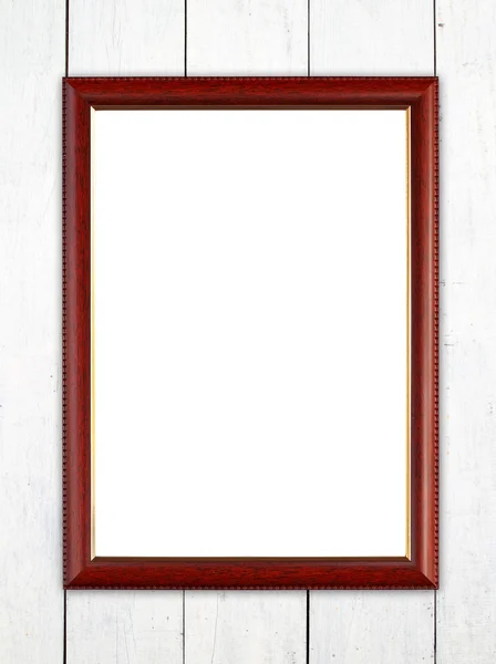 Wood frame on wood wall — Stock Photo, Image