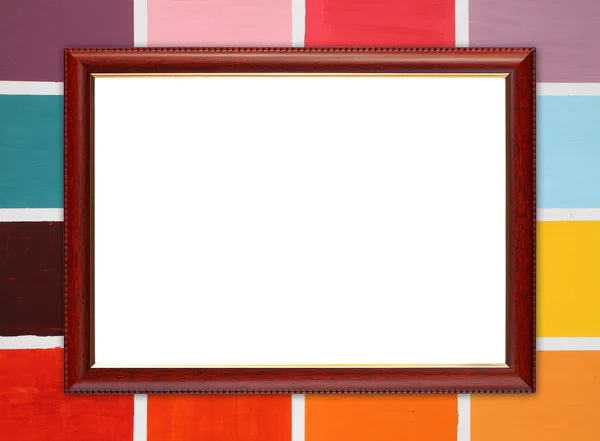 Wood frame on wood wall — Stock Photo, Image