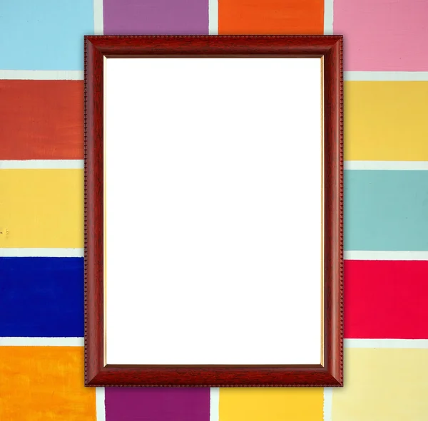 Wood frame on wood wall — Stock Photo, Image